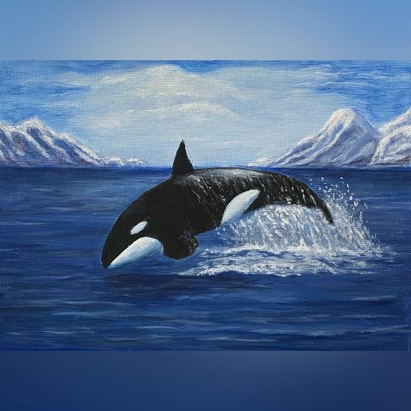Hand Crafted Other - Hand Crafted Art Print - “Orca”